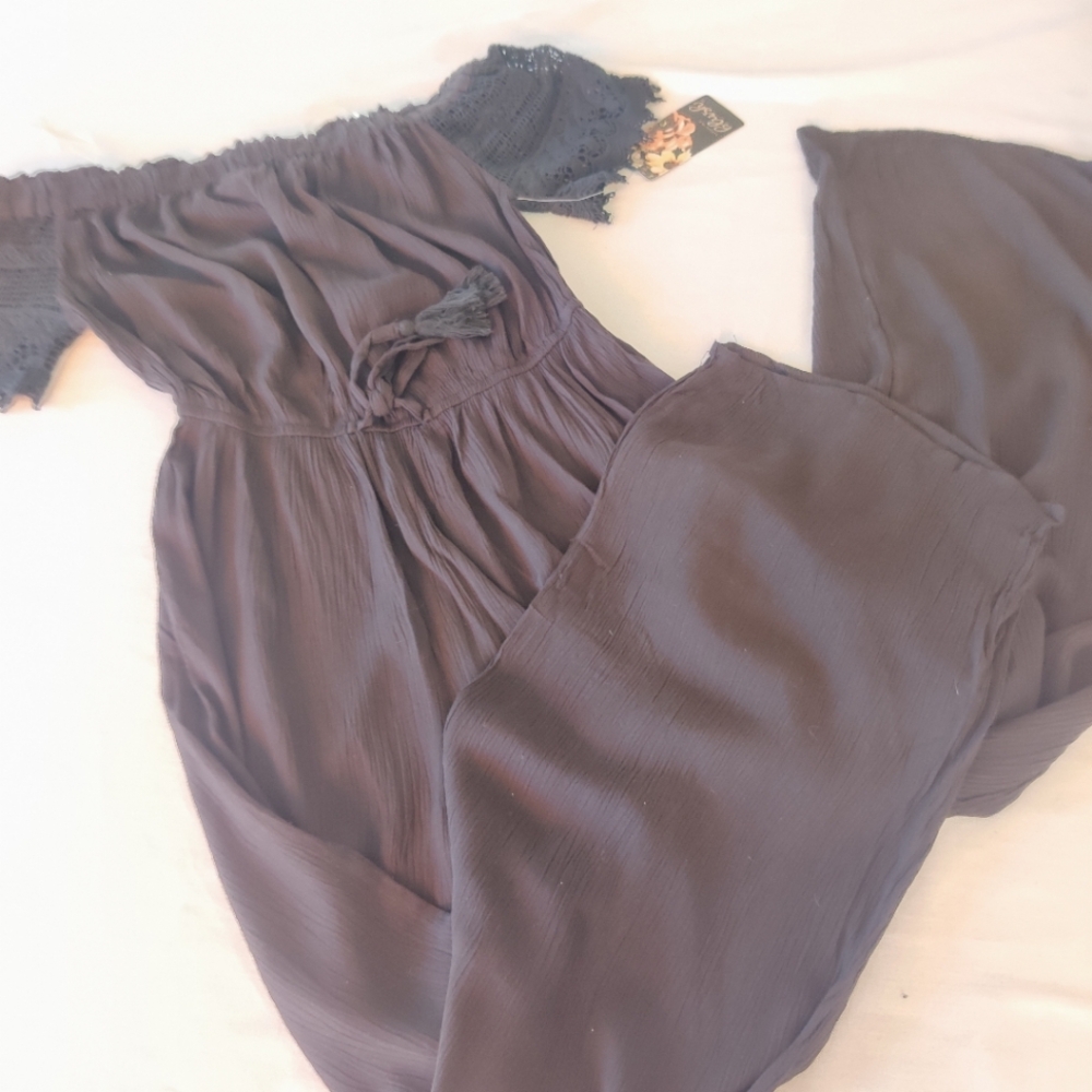 Blush Rayon Black Jumpsuit S